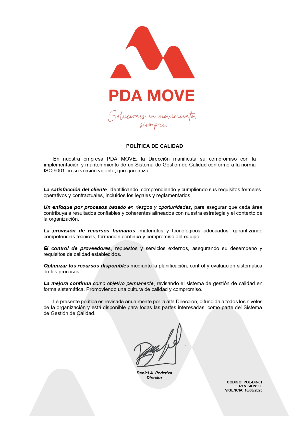 Políticas de Calidad